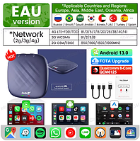 Беспроводная ТВ-приставка CarPlay AI QCM6125 Android 13 CarlinKit 8 ГБ 128 ГБ