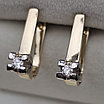 Золотые серьги с бриллиантами ж/з 0.20Ct SI1-SI2/H, VG-Cut, фото 3
