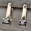 Золотые серьги с бриллиантами ж/з 0.20Ct SI1-SI2/H, VG-Cut, фото 6