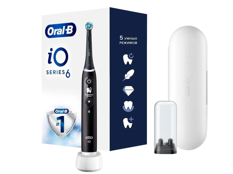 Электрическая зубная щётка Braun iO Series 6 Black Lava (Oral_B), фото 1