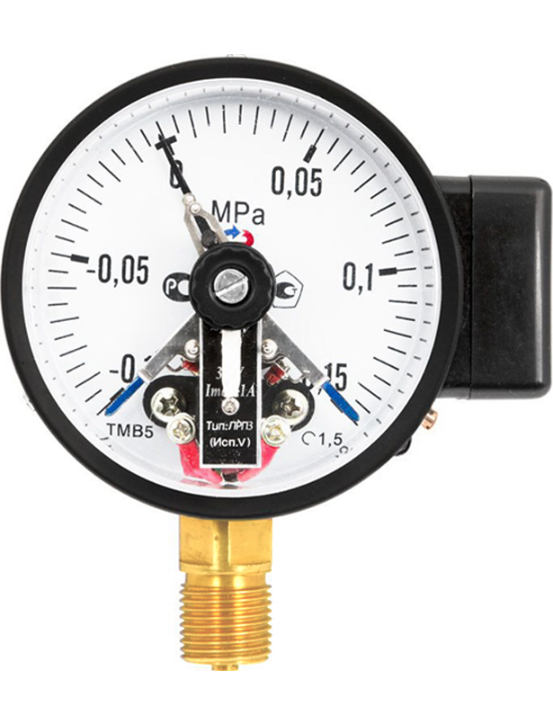 Электроконтакт қондырмасы бар манометрлер. ТМ типі (ТВ, ТМВ), 10 серия, фото 1