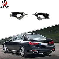 Насадки на глушители на BMW 7-серия (G11/G12) 2015-19 дизайн 740 M-Tech (Хром)