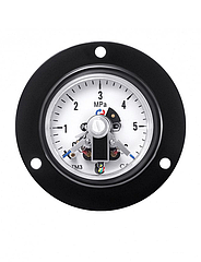 Манометры осевые с передним фланцем и электроконтактной приставкой. Тип ТМ (ТВ, ТМВ), серия 10