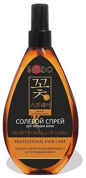 Солевой спрей для укладки волос "Sendo" спрей средняя фиксация 160мл