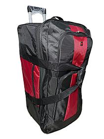 Объёмная дорожная сумка на колёсах, с выдвижной ручкой, увеличение объёма, 150 литров.