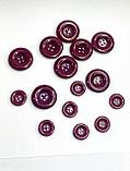 Пуговица пальтовая ,бордовая, диаметр 3 см,6 шт, на прокол, фото 2