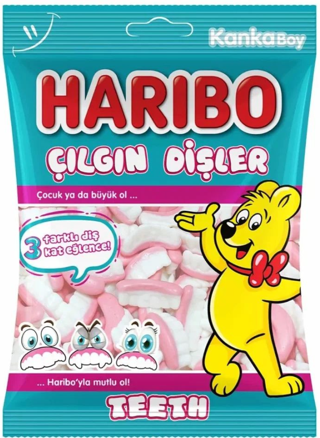 Жев. мармелад Haribo Teeth 80 гр / 24 шт в упаковке /Германия/