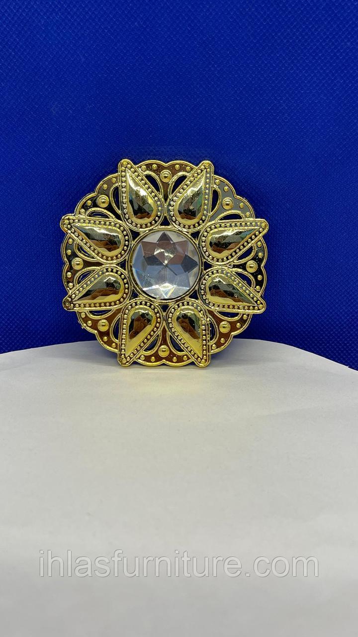 Брошка для корзин и мебели 8.5 см золото, фото 1