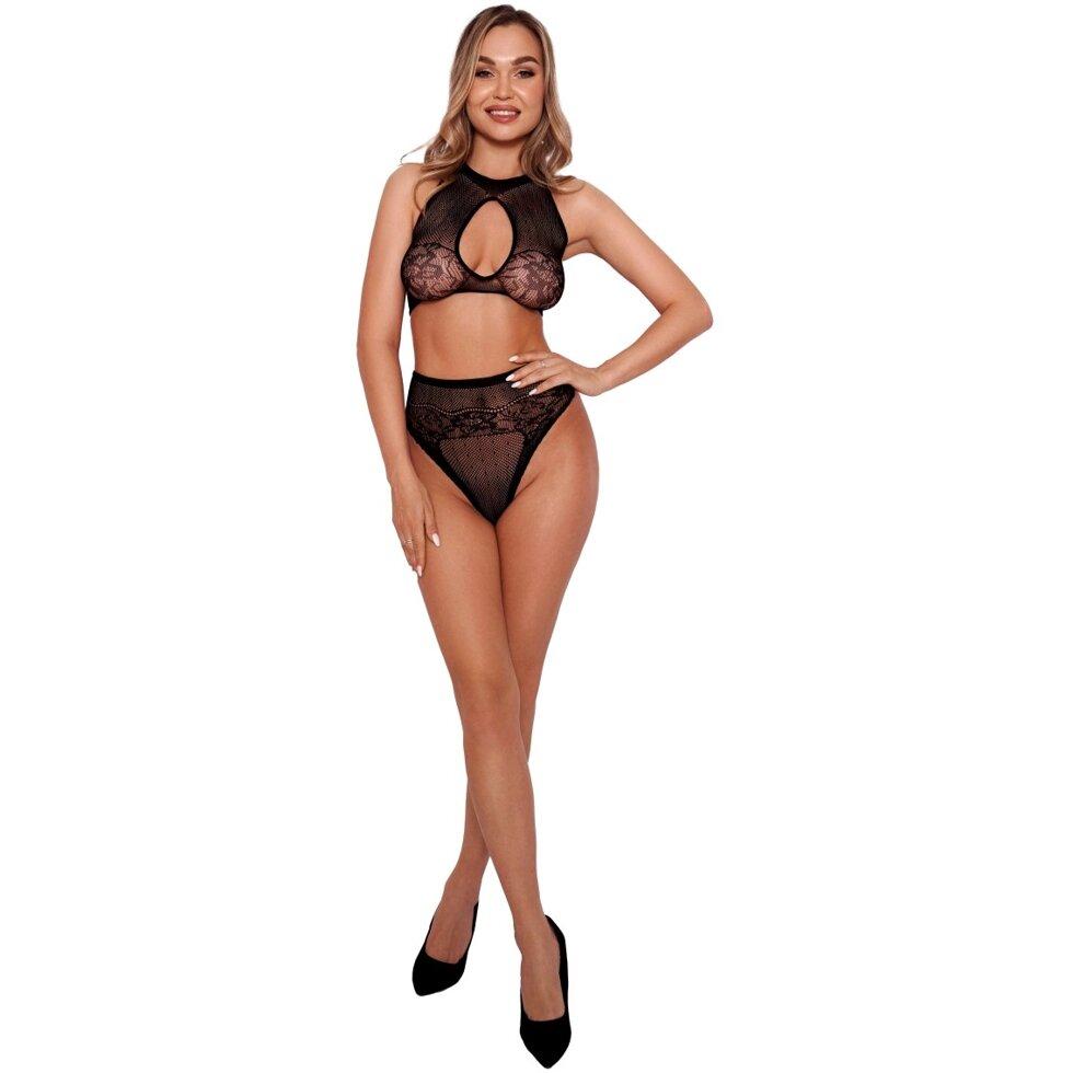 Комплект из лифа и трусиков с высокой посадкой (чёрный) от Amor El, фото 1