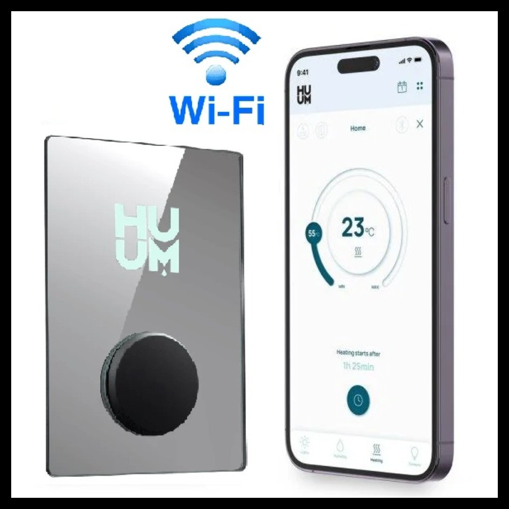 Пульт управления для электрических печей в финской сауне Huum UKU WiFi Mirror (мощность=до 18 кВт,WiFi модуль)