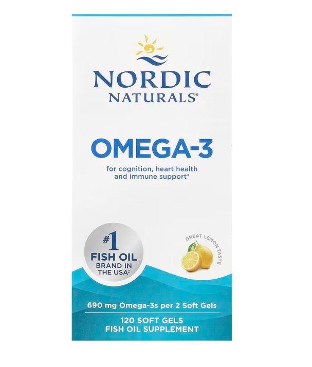 Nordic Naturals, омега-3, со вкусом лимона, 690 мг, 120 капсул (345 мг в 1 капсуле)
