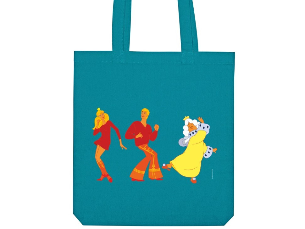 Сумка из плотного хлопка Бременские музыканты, 220 г/м2, бирюзовый 320C NEW, фото 1
