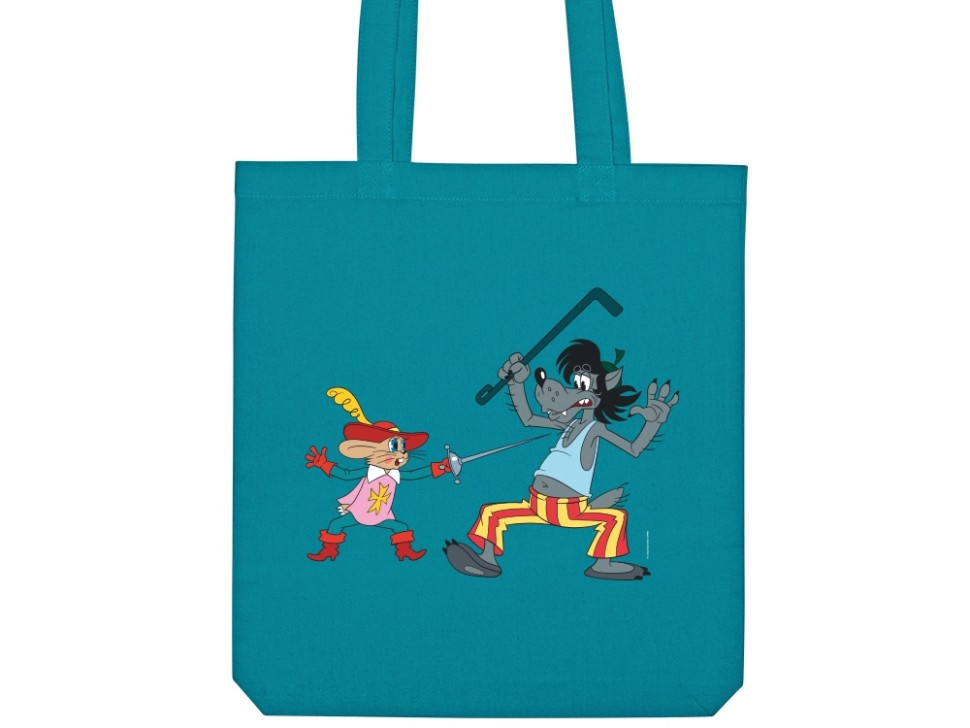 Сумка из плотного хлопка Ну, погоди!, 220 г/м2, бирюзовый 320C NEW, фото 1