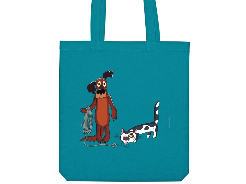 Сумка из плотного хлопка Жил-был Пес, 220 г/м2, бирюзовый 320C NEW, фото 1