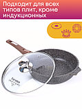 Сковорода Premium (mokko)  с026902 26см,съемн.ручка,стек.крышка, фото 6