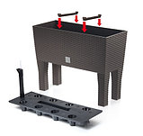 Садовое кашпо для цветов с автополивом RATO CASE HIGH DRTC800H-440U венге 2 предмета 72 л, фото 2