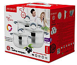 Набор кастрюль Zeidan Z-50608 нержавеющая сталь, 2.1/3/4 л, фото 3