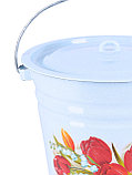 Ведро 12л 1224/4Рб Ласковый май с крышкой - голубой, фото 4