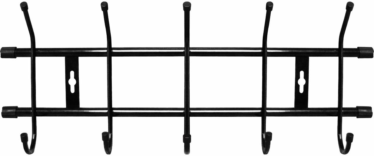 Вешалка настенная Nika 5 крючков ВН5/Ч черная, фото 1