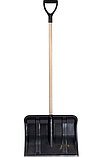 Лопата снеговая пластиковая Богатырь с алюминиевой планкой, деревян. черенок и V-ручка, фото 3