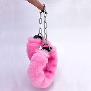 Наручники с мехом, РОЗОВЫЕ