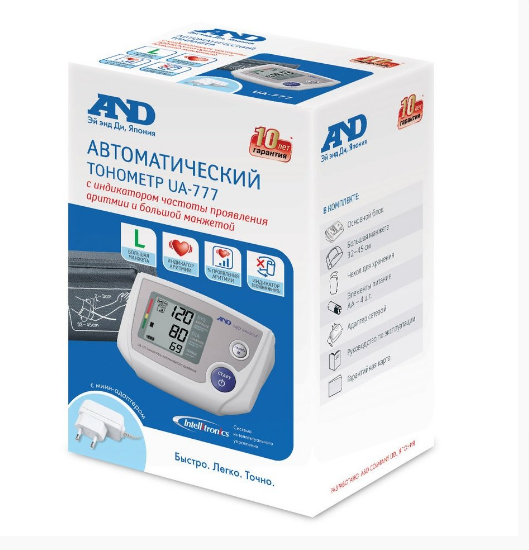 Тонометр с адаптером автоматический на плечо AND UA-777L, фото 1