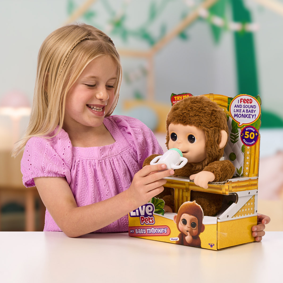 Интерактивная игрушка Маленькая обезьянка Moose Little Live pets