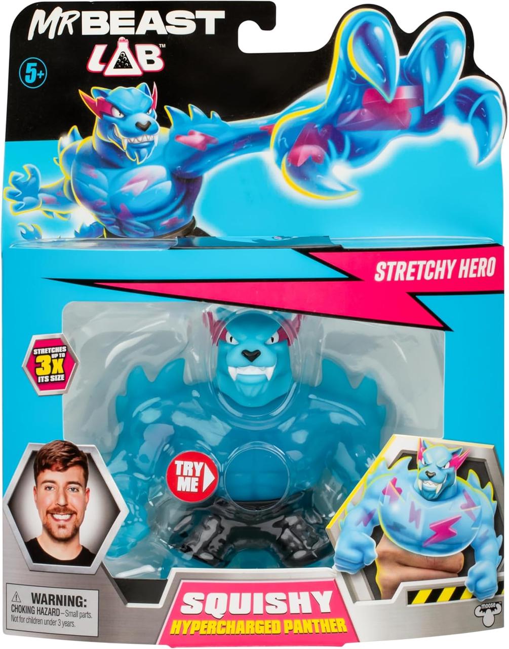 MrBeast Lab Stretchy Heroes of Goo Jit Zu - Мягкая гиперзаряженная пантера