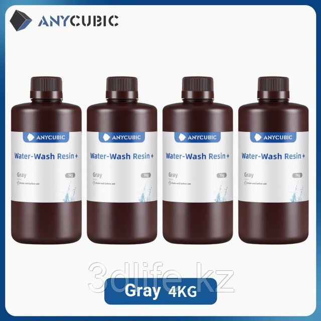 Anycubic Water-Wash Resin + Gray 4 Kg (Водосмываемая смола)
