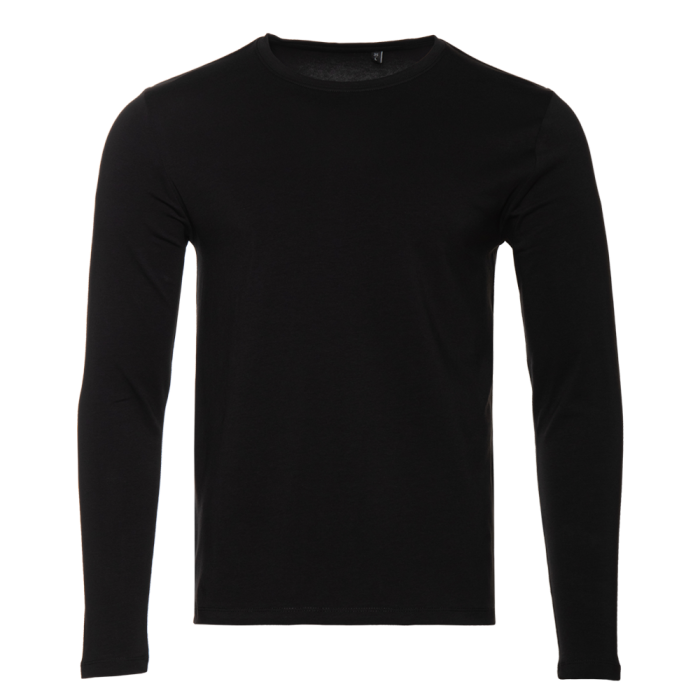 Футболка унисекс с длинным рукавом STAN хлопок/эластан 180, 35, Чёрный,  (20)  (48/M)