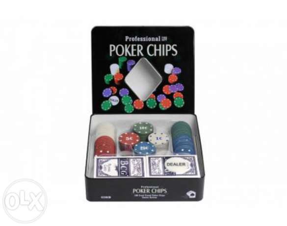 Набор для покера POKER CHIPS (2 колоды карт, 100 фишек с номиналом) - фото 4 - id-p15201284