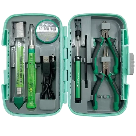 Pro'skit PK-324 – Мини-набор инструментов + паяльник с питанием от USB