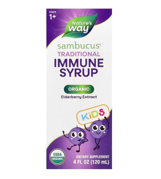 Nature's Way, Kids Sambucus®, традиционный органический сироп для поддержки иммунитета, для детей от 1 года