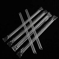 Трубочки bubble tea d10*23 ПРОЗРАЧНАЯ в РР индивидуальной упаковке 100шт/уп 2000шт/кор