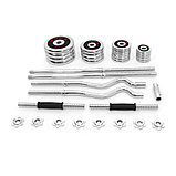 Набор гантелей + штанга сборная прямая и изогнутая York Fitness 55 кг., фото 2