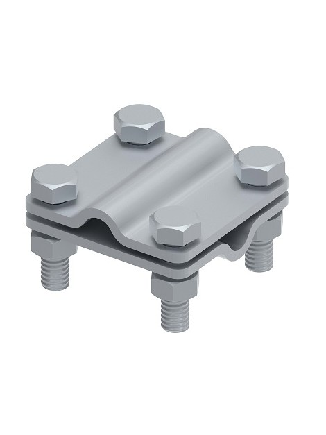 Соединитель прута крестовидный, 4 болта, L-55, Inox V4A