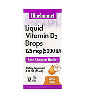 Bluebonnet витамин д3 в каплях 5000ме, 30мл