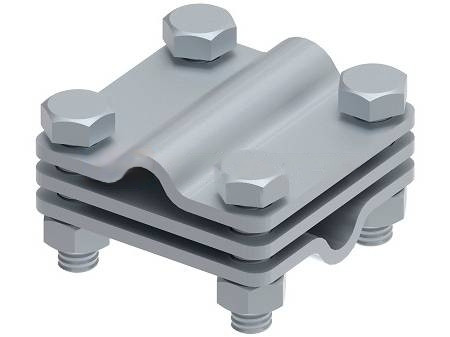 Соединитель прута, 4 болта с прокладкой, L-65, Inox V4A