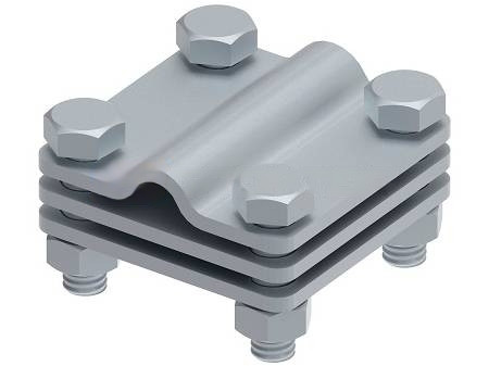 Соединитель прут полоса b30 крестовидный с прокладкой L-55 Inox V2A