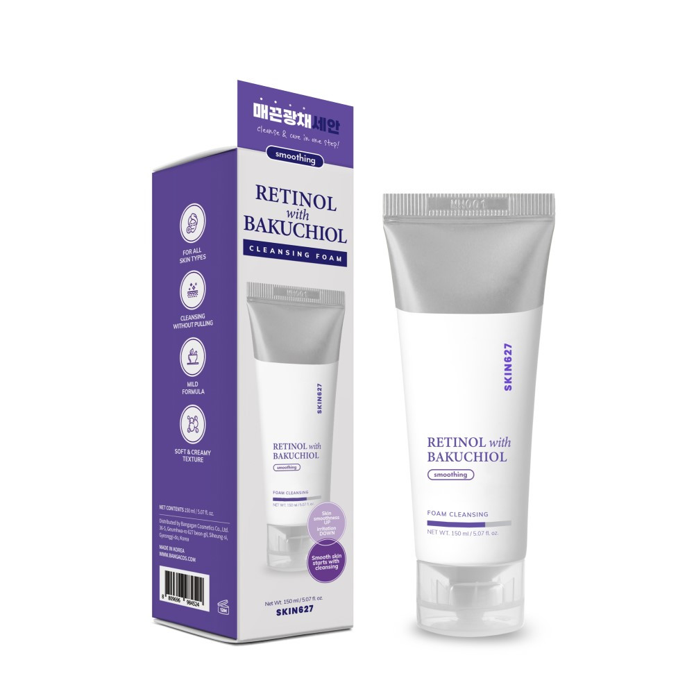 Пенка для умывания SKIN627 RETINOL with BAKUCHIOL Smoothing Cleansing Foam Ретинол и Бакучиол 150 мл