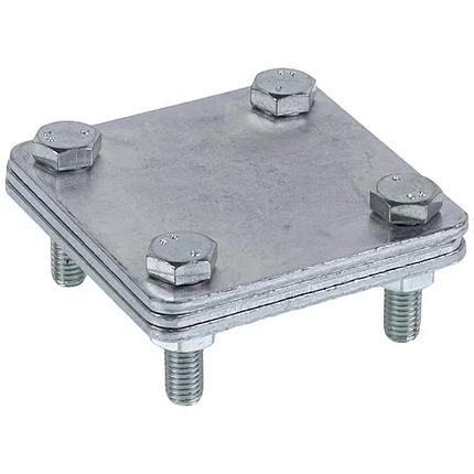 Соединитель полосы с прокладкой, b30, 4 болта, L-55, Inox V4A, фото 1