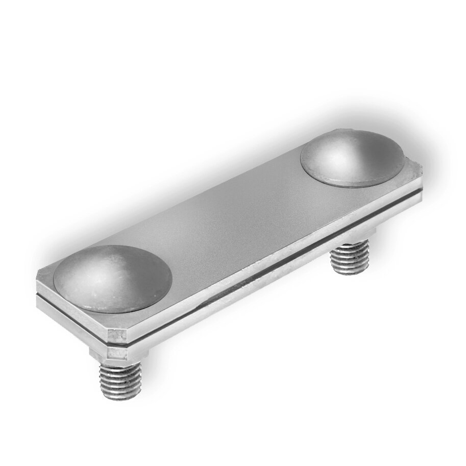 Соединитель полосы b50, диагональный, 2 болта, Inox V2A
