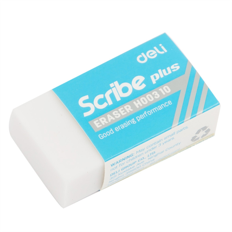 Ластик DELI "Scribe", белый (40х22х12 мм), фото 1