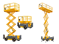 Ножничный подъемник электрический 6,8,10,12 м рабочая высота.