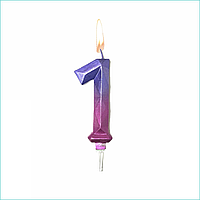 Свеча-цифра на торт "1" (Хамелеон FS)