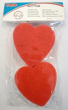 420064 Губка  для душа, 2шт , диз Сердце, ассортимент цветов