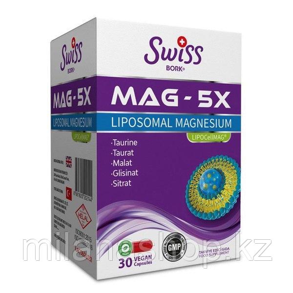 Swiss Bork® MAG - 5X Магний, 450 мг, 30 веганских капсул, фото 1
