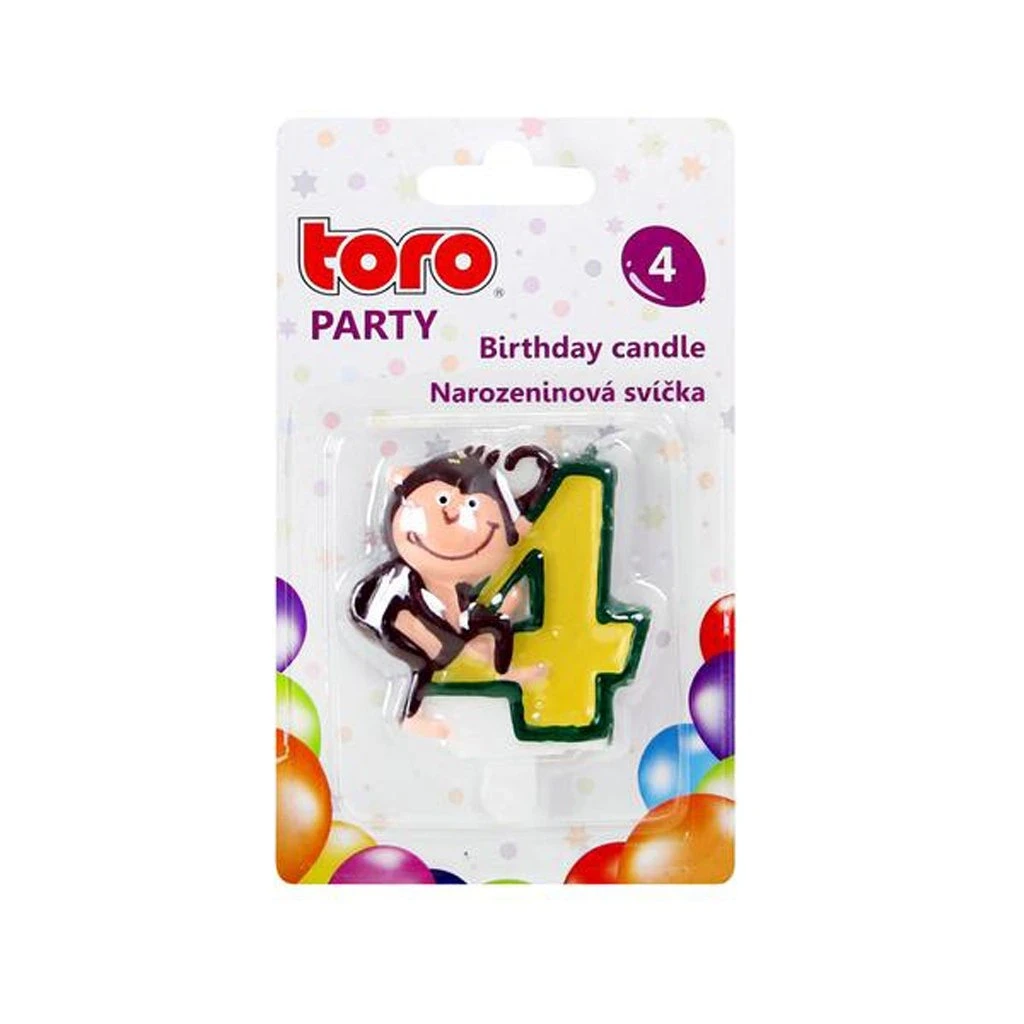 267100 Свеча диз Обезьяна,цифра 4, фото 1