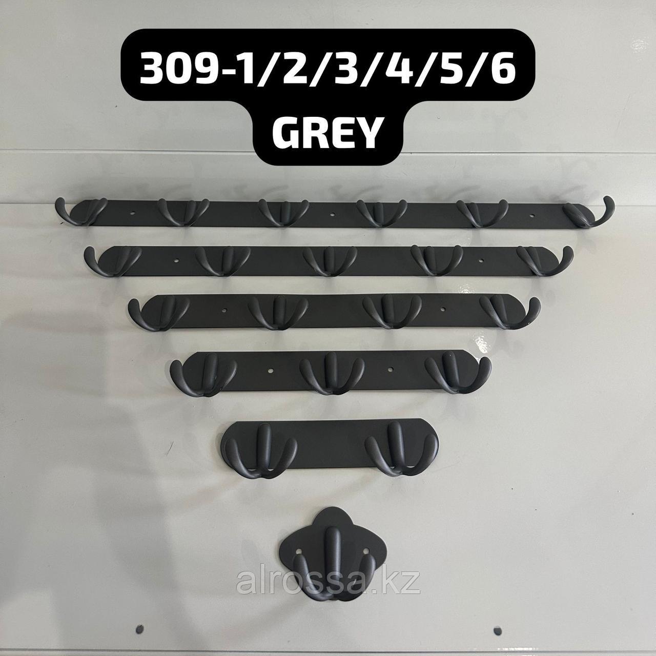 Вешалка крючок настенная Птичка, 5 крючка, серый 304-5G