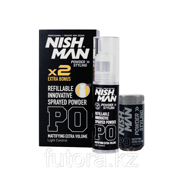 Пудра для укладки волос "NISHMAN Refillable Innovative Sprayed Powder Mattifying Extra Volume P0", фото 1